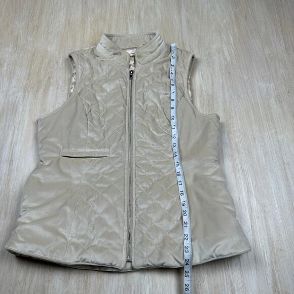 Entro Ivory Quilted Winter Full Zip Sleeveless Outdoor Casual Chic Vest Large - Picture 9 of 16